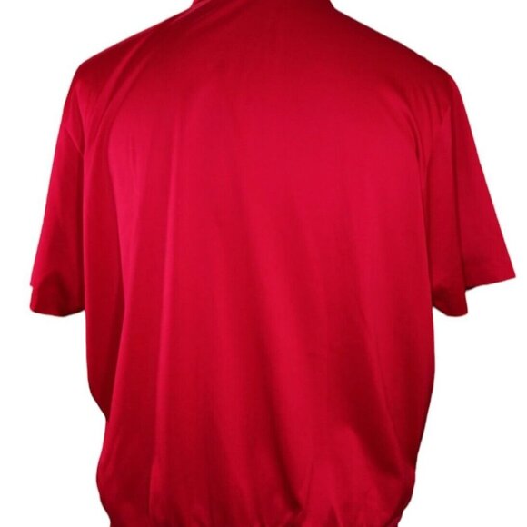 Alan Stuart Polo Shirt Mens XL Red Banded Waist Mesh Panel Casual Vintage 80s - Picture 8 of 10